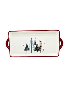 Bandeja Para Servir Con Diseño De Árbol Navideño 31X14Cm