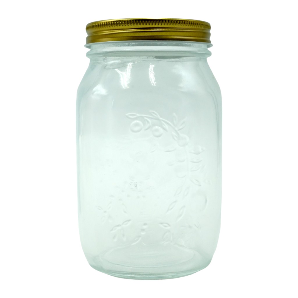 Botella De Vidrio Transparente Ovalada 37oz