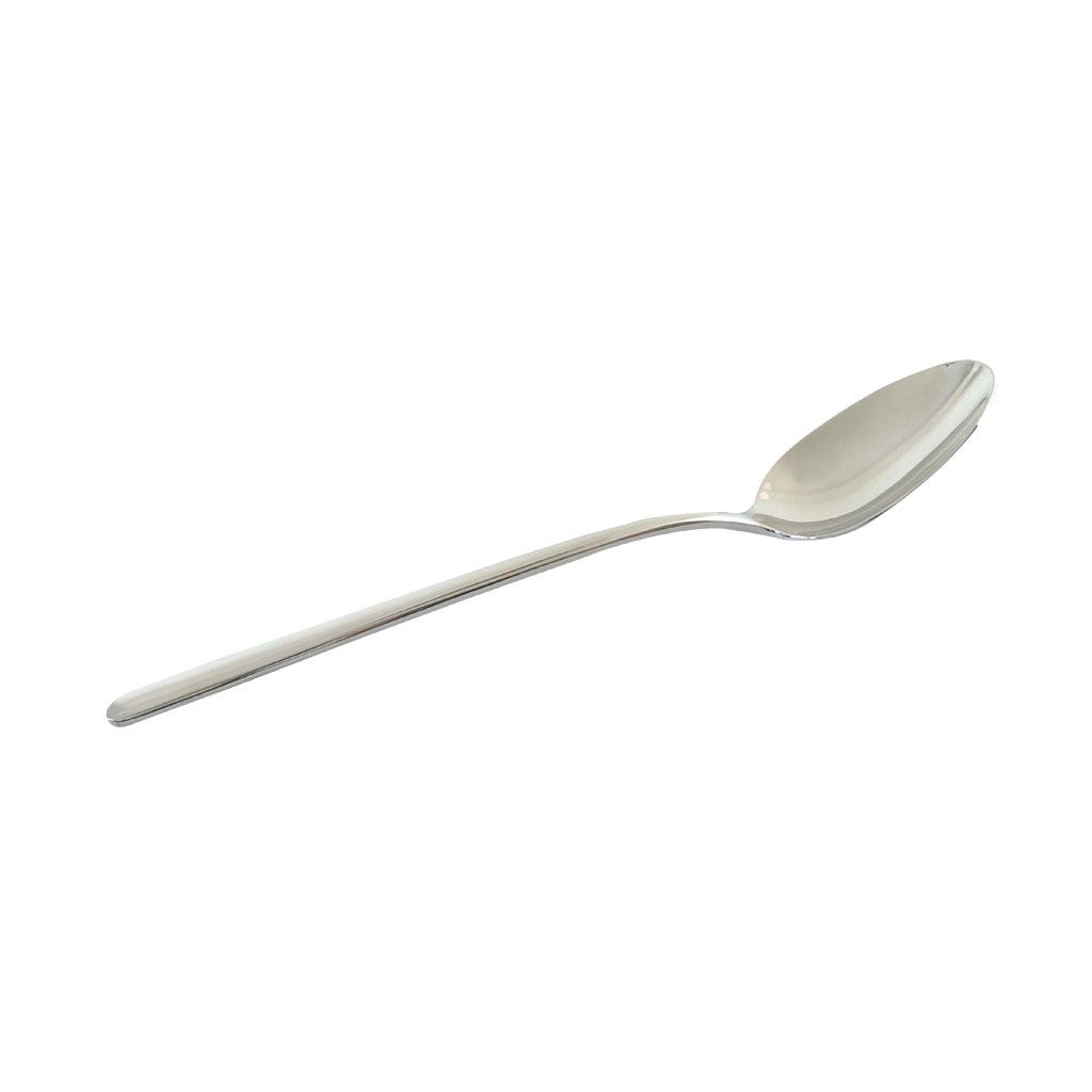 Cuchara individual plateada con mango ovalado
