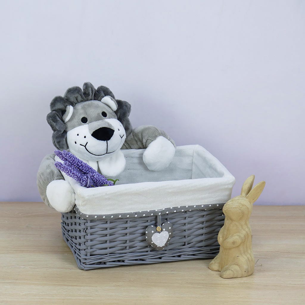 Cesta Para Niños De León Gris 31X23X16Cm