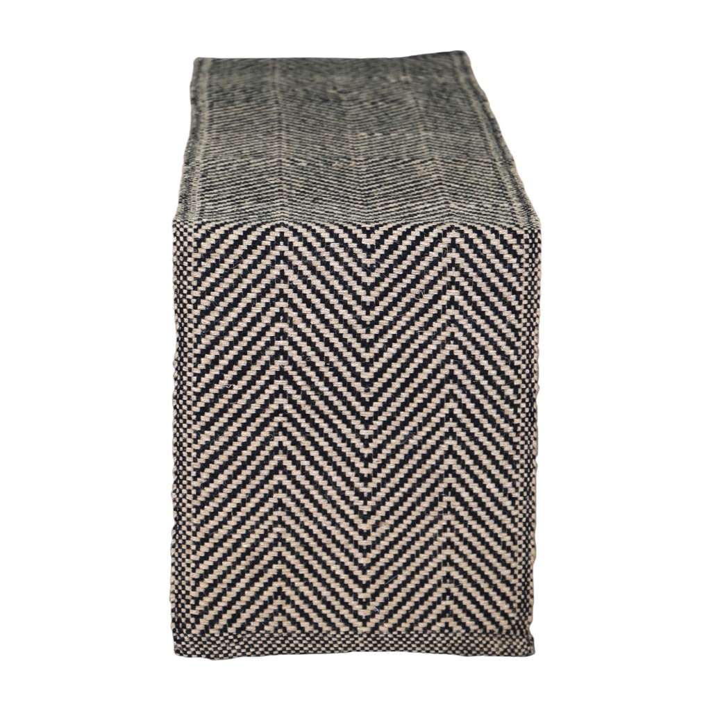 Camino De Mesa Color Natural Y Negro 33X140Cm