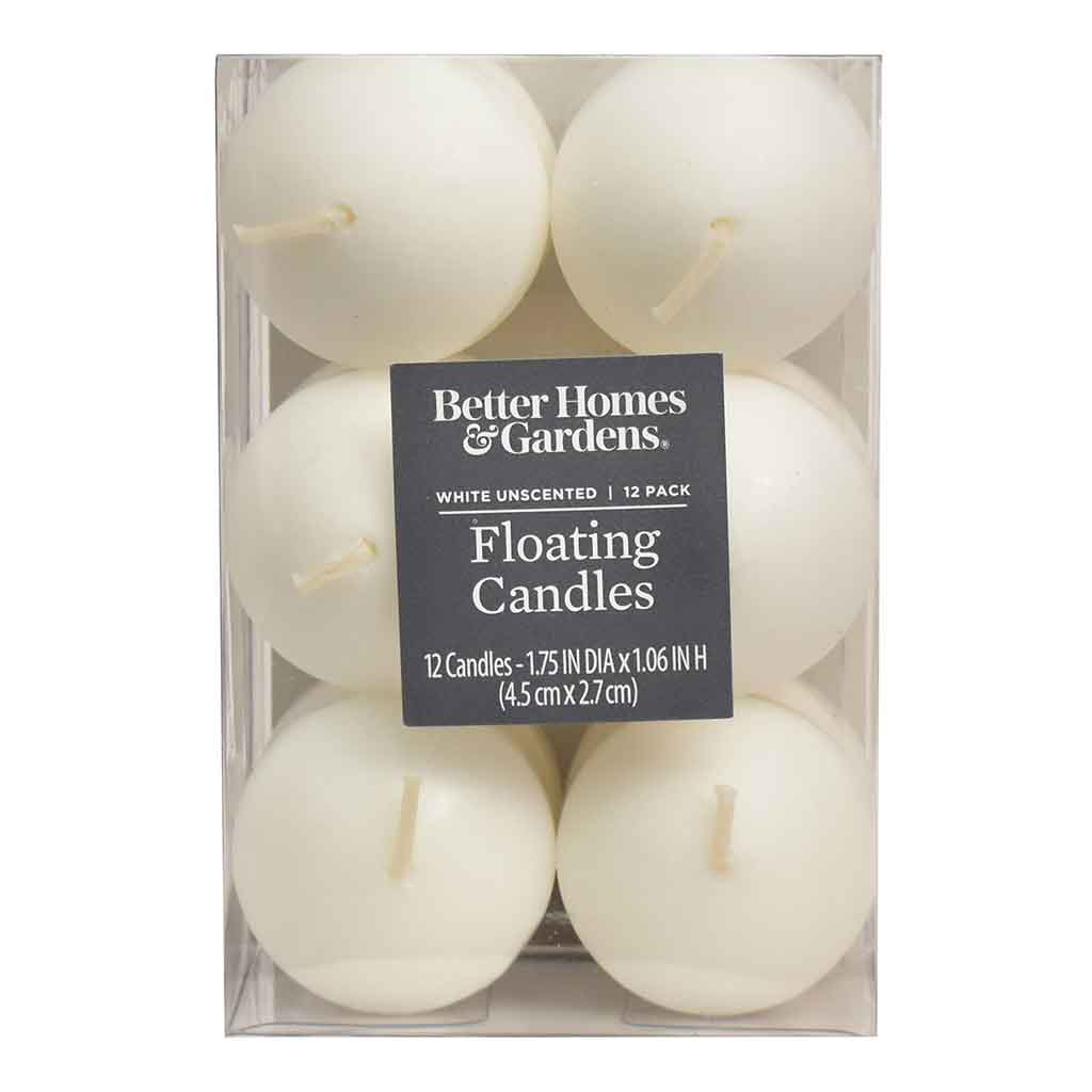 Juego de 12 velas flotantes blanco 14X9X6CM