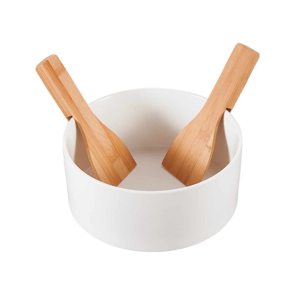 Juego De 3Pzas De Ensaladera Con Utensilios 22Cm