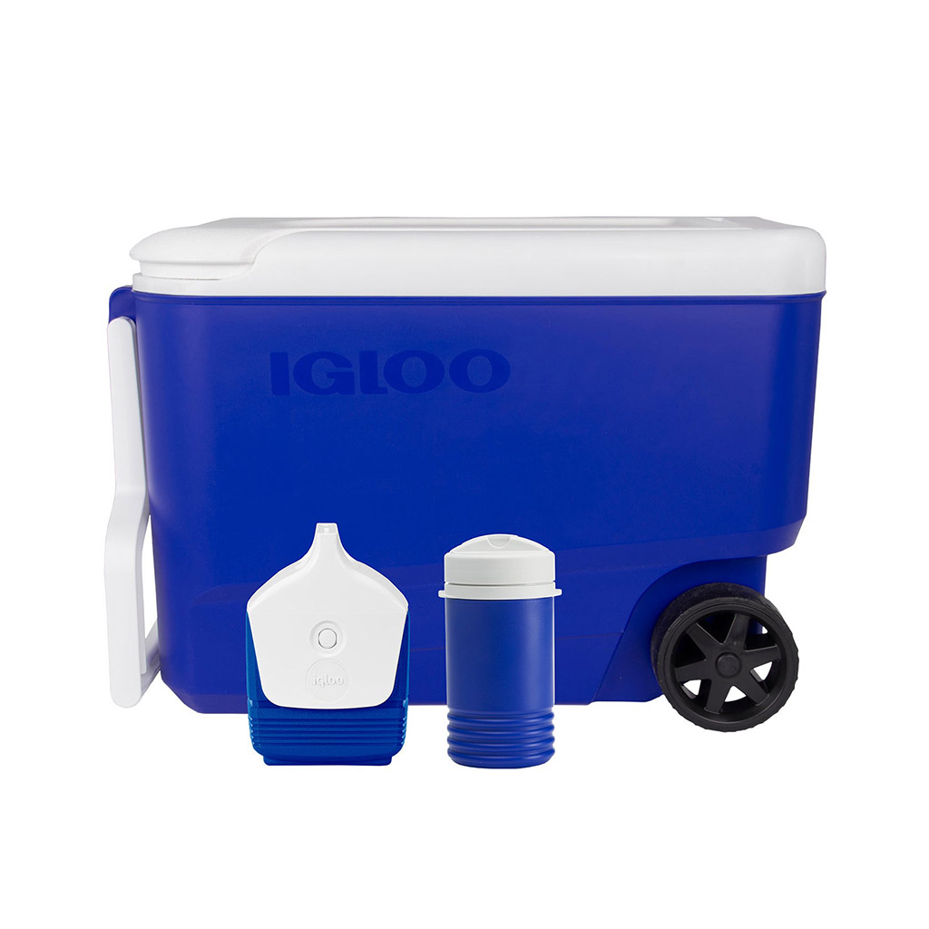 Hielera azul en combo 38 cuartos Igloo