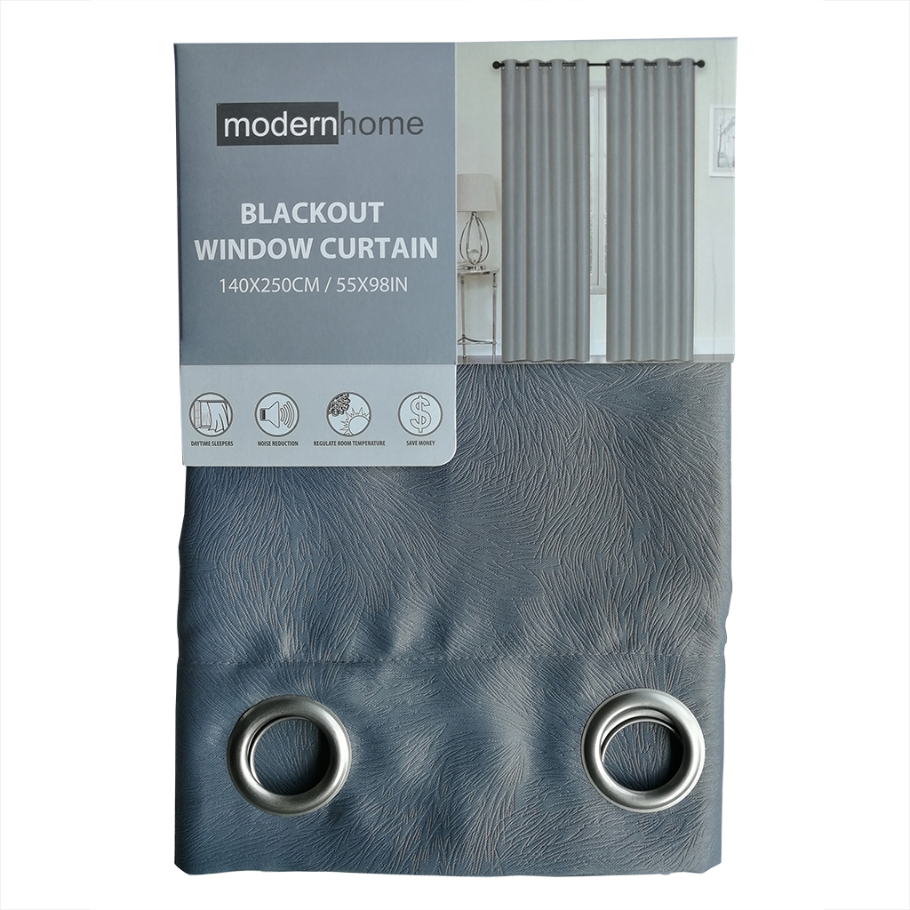 Cortina Blackout plateado de poliéster sencillo