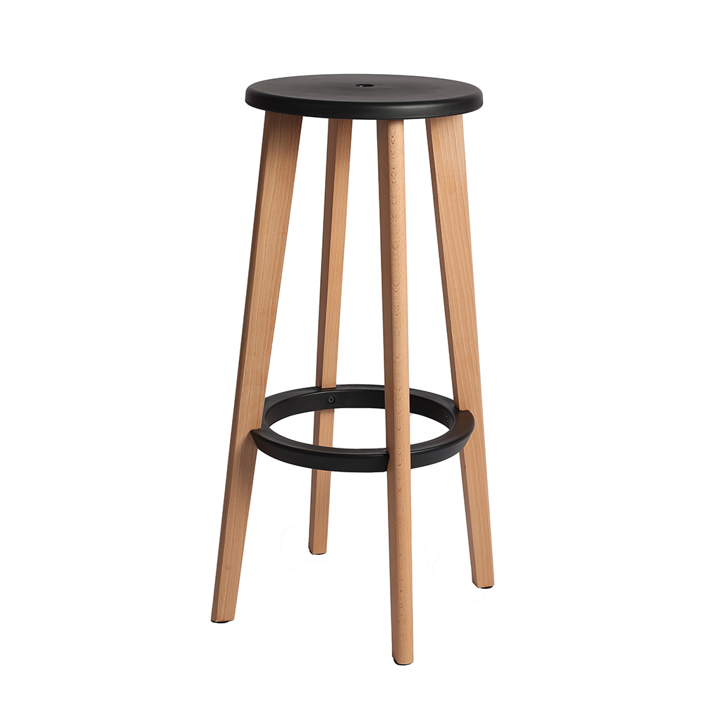 Silla De Bar Negra Reva 33X33X76Cm