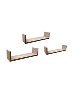 Estantes de pared natural en forma de U- 3 piezas