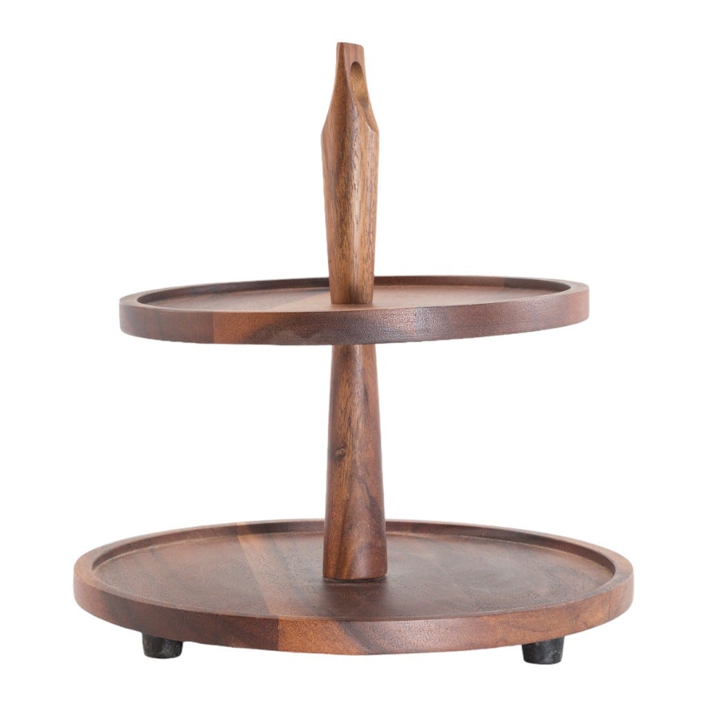 Soporte Para Tartas De Madera Con Dos Niveles