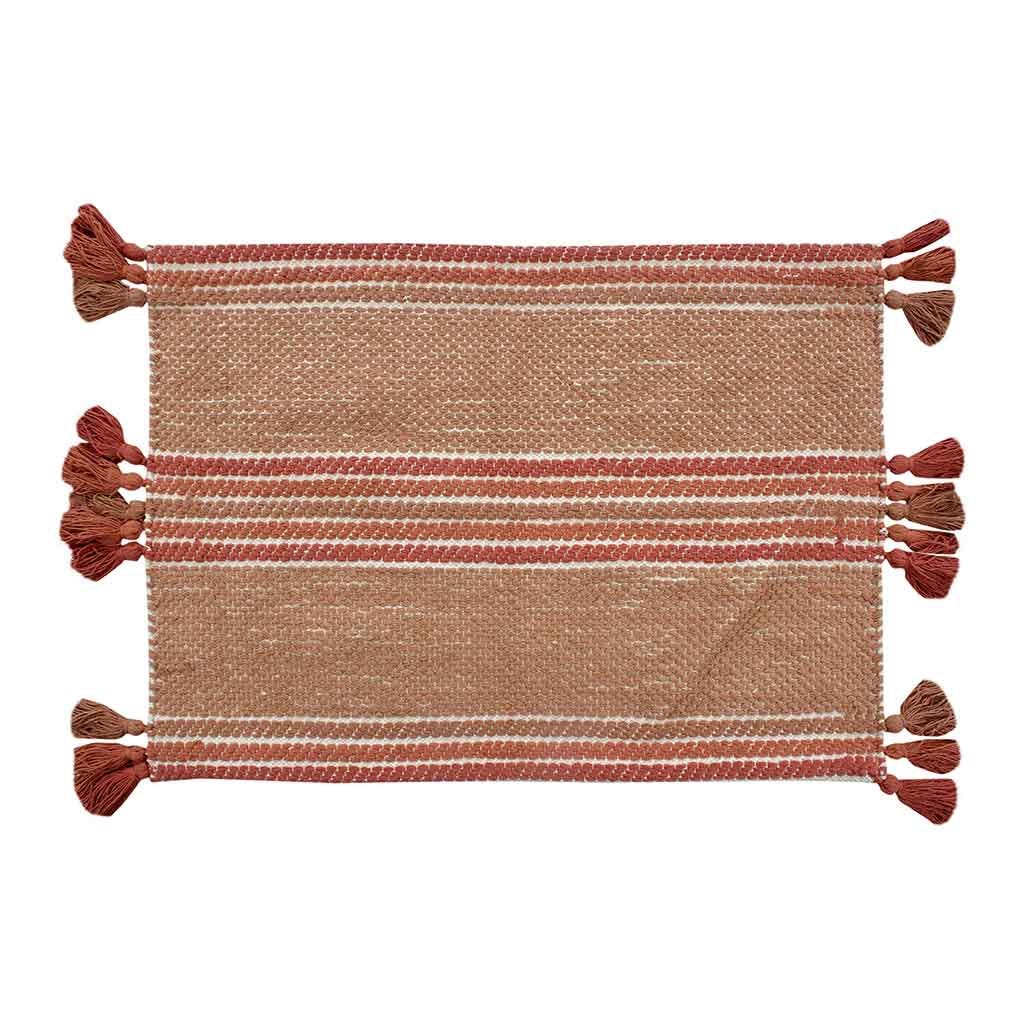 Alfombra Decorativa Con Flecos De Algodón 60X90Cm