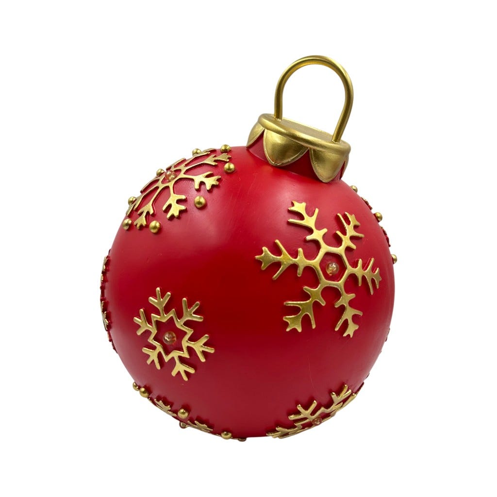 Bambalina Decorativa Roja Con Luz Led 27 Cm
