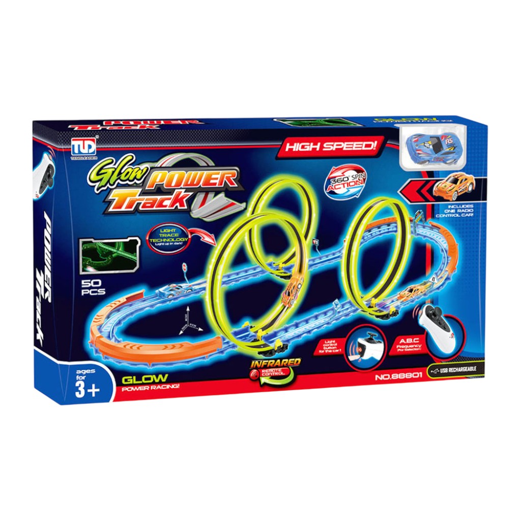 Pista De Carrera Luminosa Con 1 Carro