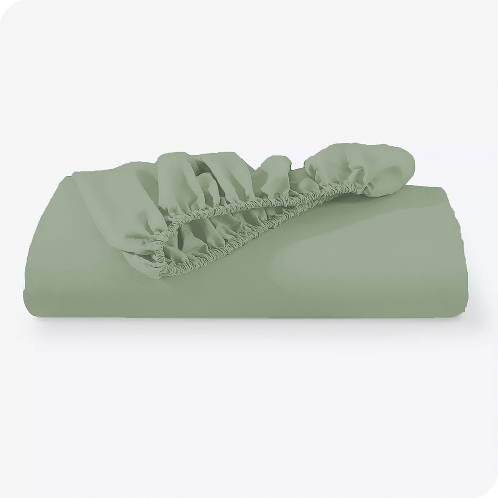 Sábana Bajera Queen Verde 152X203+30Cm