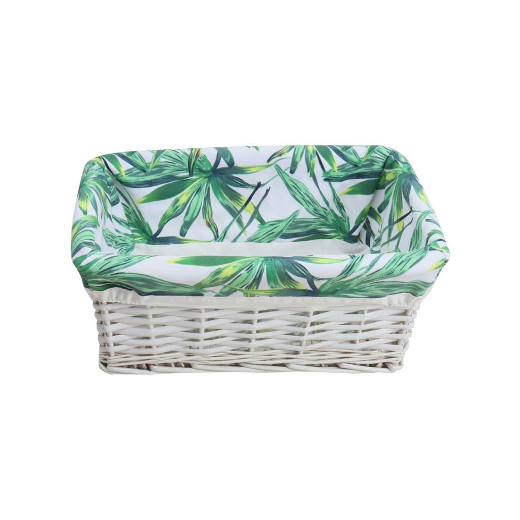 Cesta de Ropa con Estampado de Hojas Tropicales 33X21X14CM/13X8X6IN
