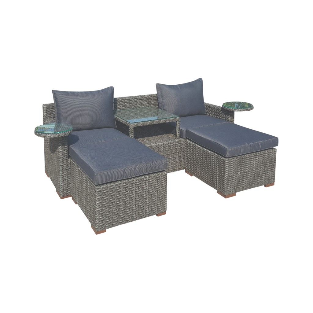 Juego De Sof&aacute;s Siroco Lounge 4 Piezas -Marr&oacute;n/Gris