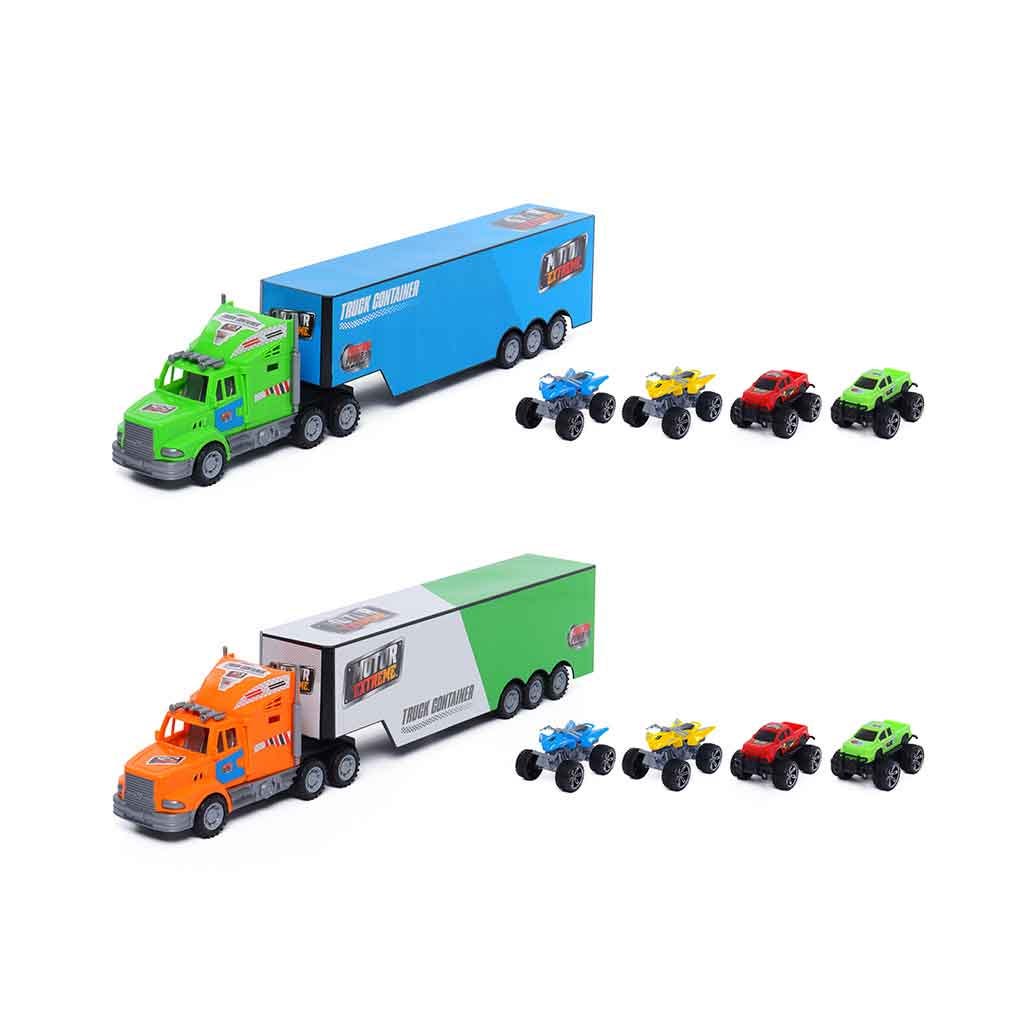 Set 2 Camiones Y 2 Motocicletas Happy Line
