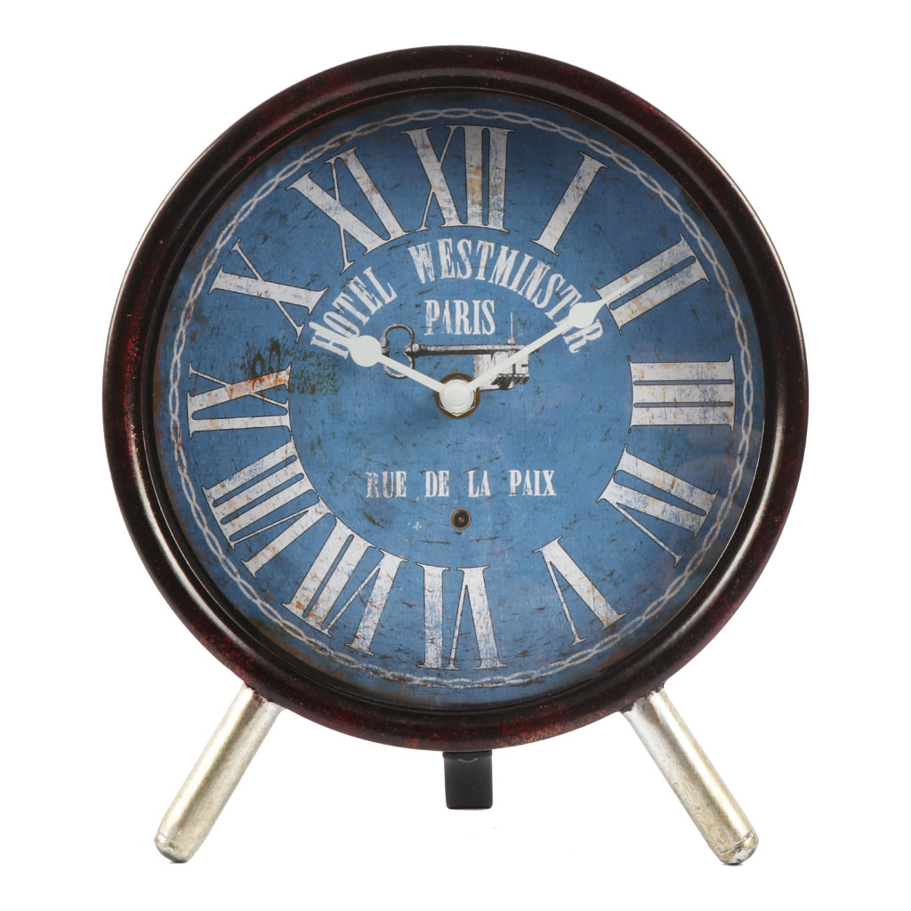 Reloj de mesa redondo antiguo números romanos