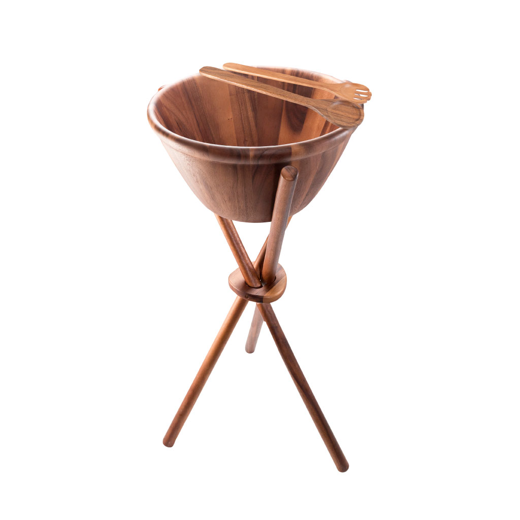Ensaladera De Madera De Acacia Con 4 Piezas