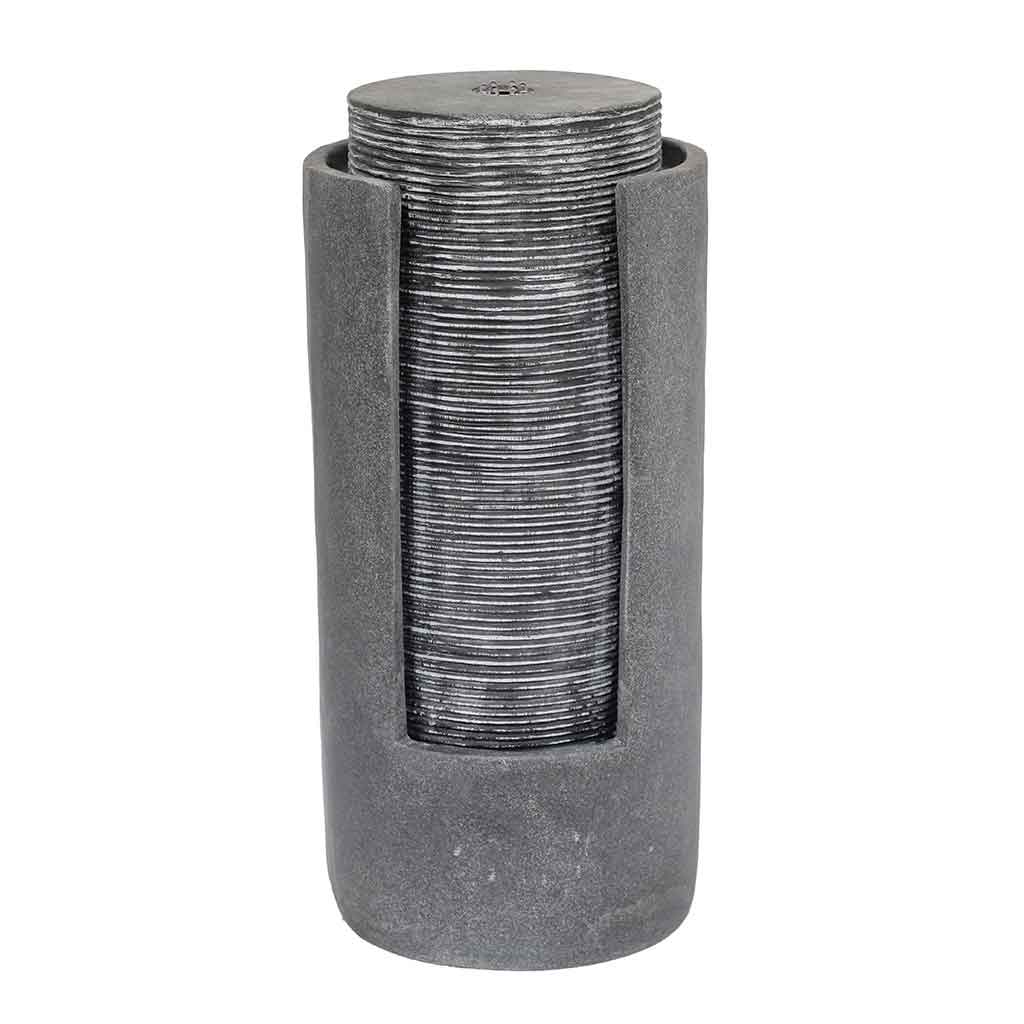 Fuente De Agua Gris De Poliresina 25x25x50cm