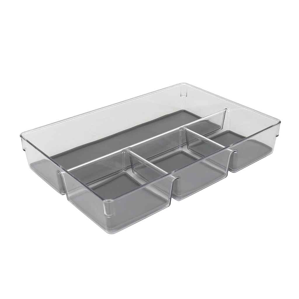 Organizador De Cajones Acrílico Multiusos De 3 Compartimientos 33X22.5X6Cm