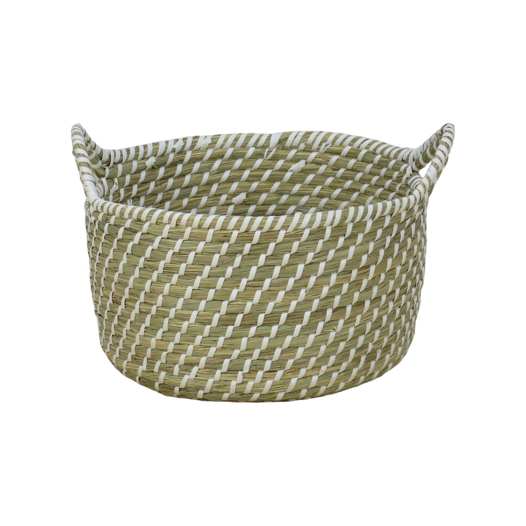 Cesta Con Lineas Blancas 32x20cm