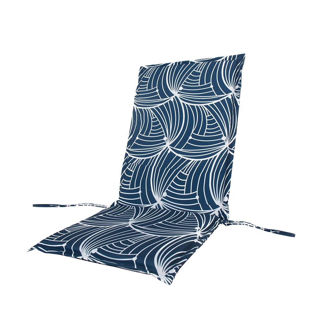 Cojín Con Estampado Blanco Y Azul De Espalda Baja