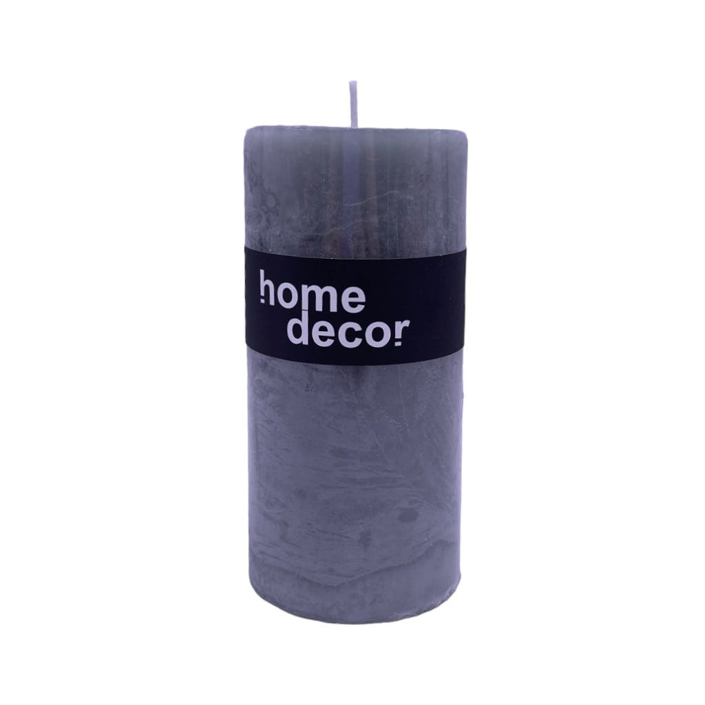 Vela Decorativa Gris 9X15Cm