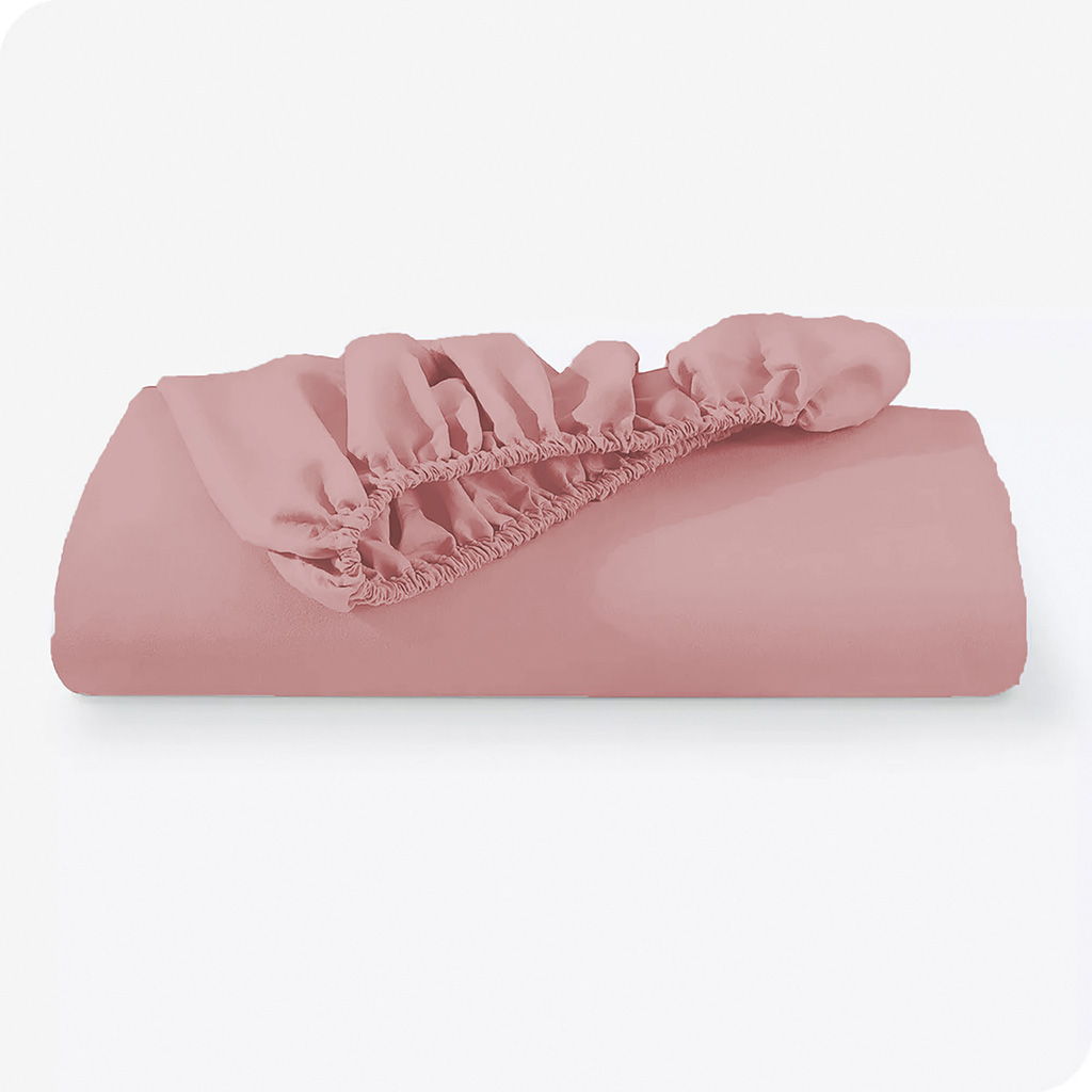 Sábana Bajera Twin Rosado 99X199+30Cm