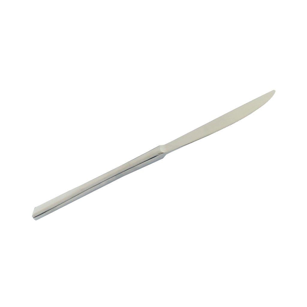 Cuchillo individual plateado con mango delgado