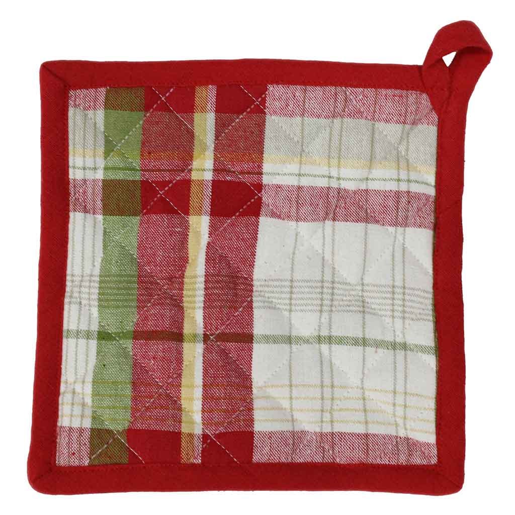 Agarra ollas navideño con estampado de cuadros 20x20cm