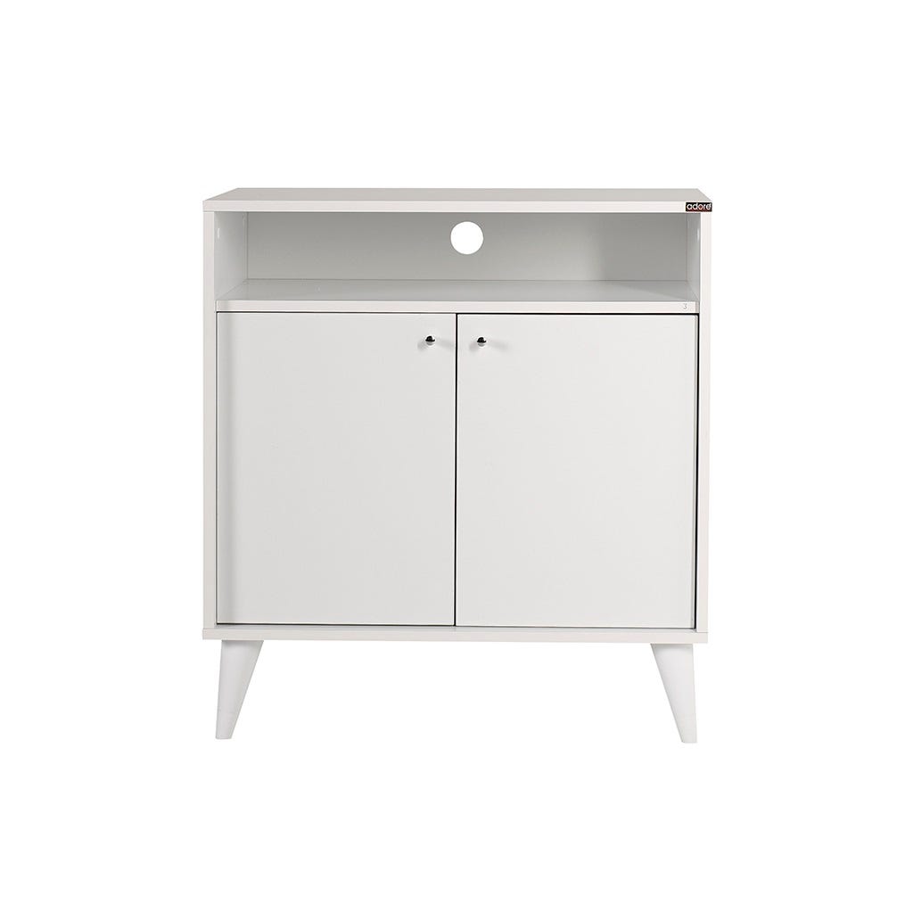 Gabinete blanco de multiusos con dos puertas