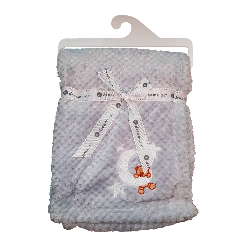 Manta Gris Con Estampado De Oso