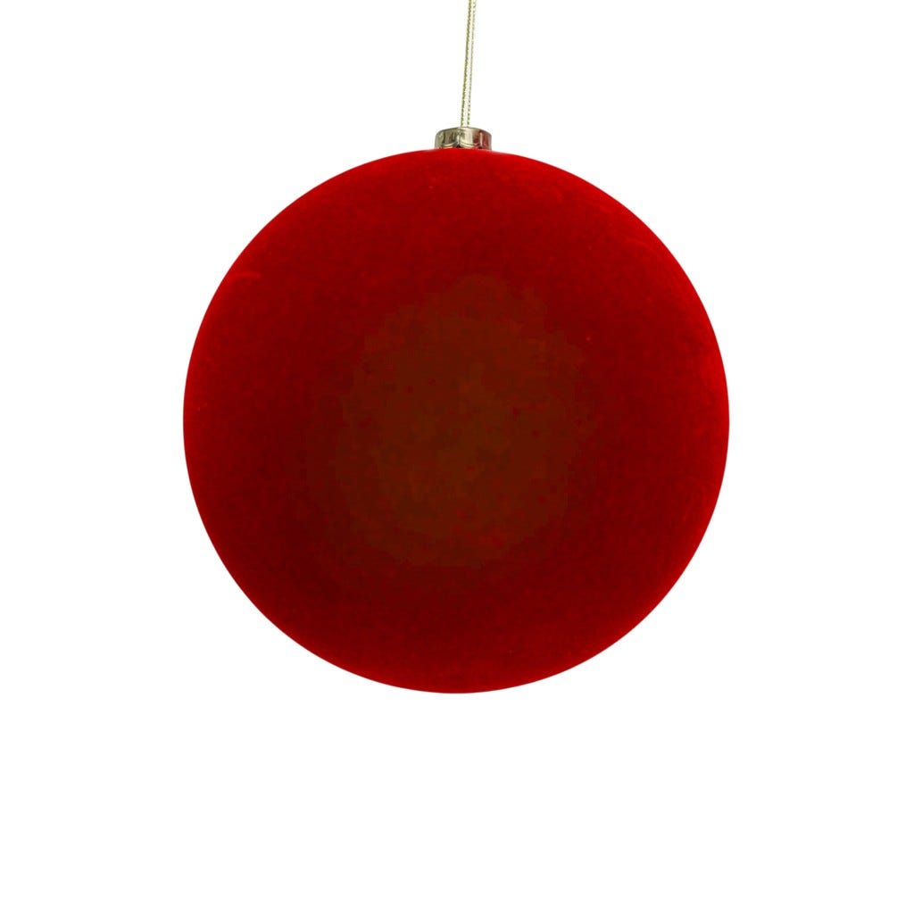 Bambalina De Terciopelo Color Rojo 25 Cm