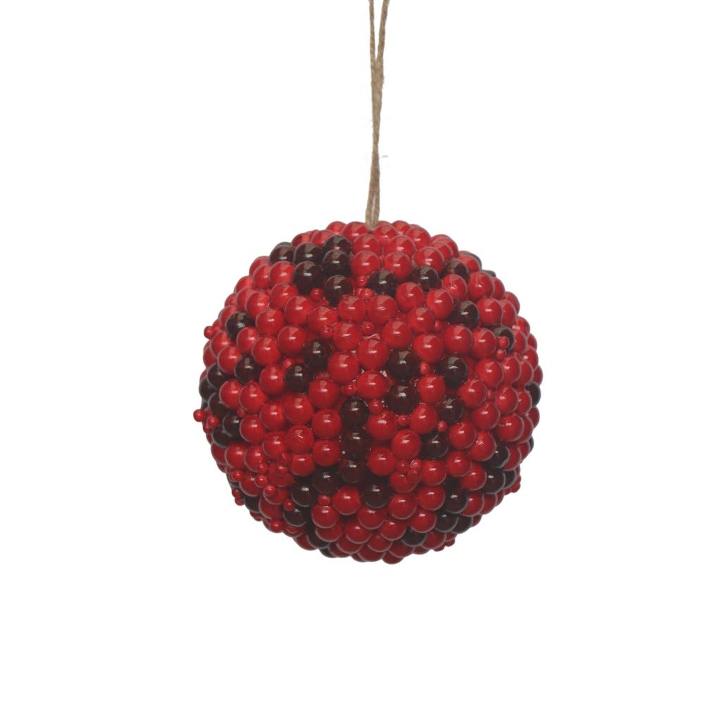 Bambalina De Bayas Rojo Y Borgoña 8 Cm