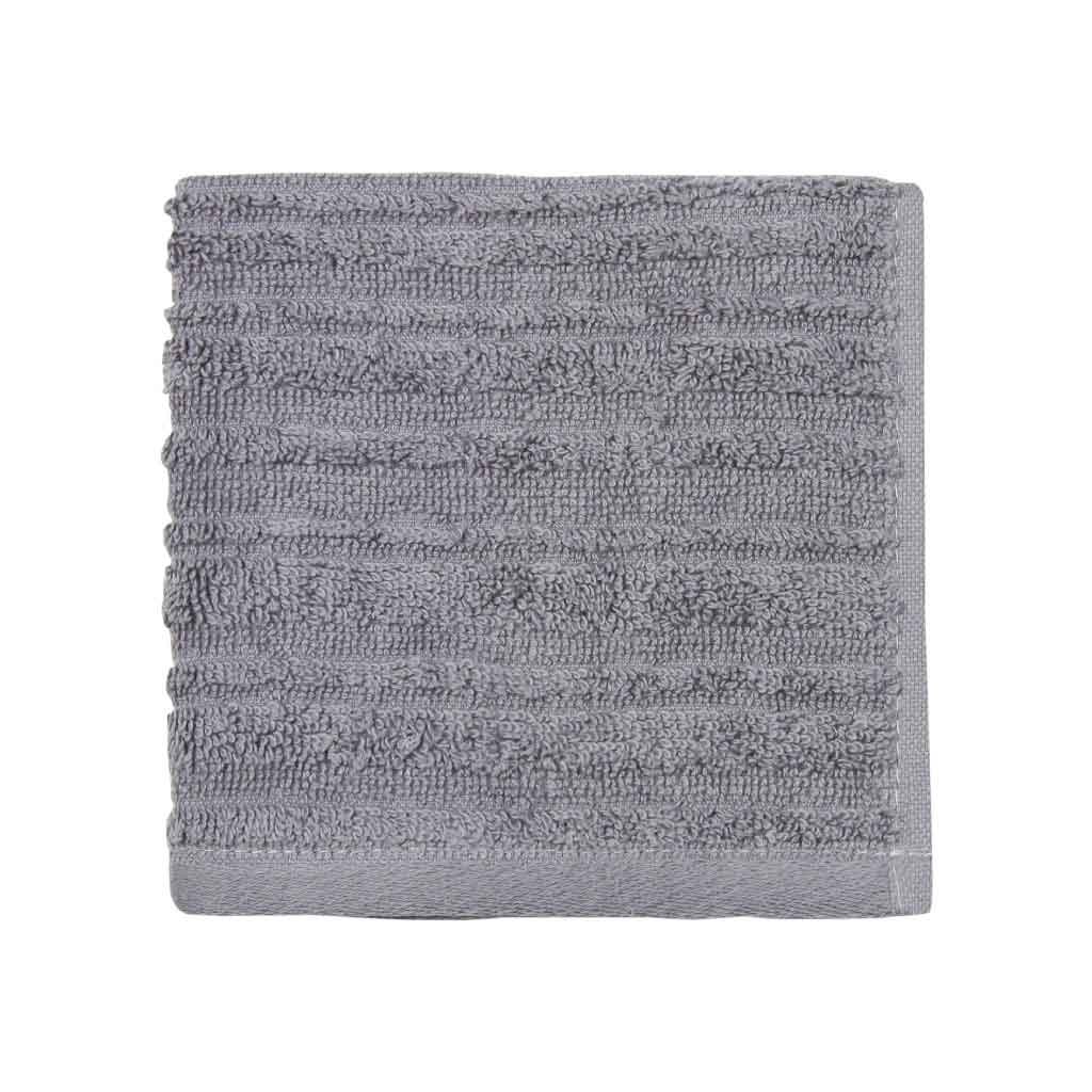 Toalla de cara azul con costura a rayas