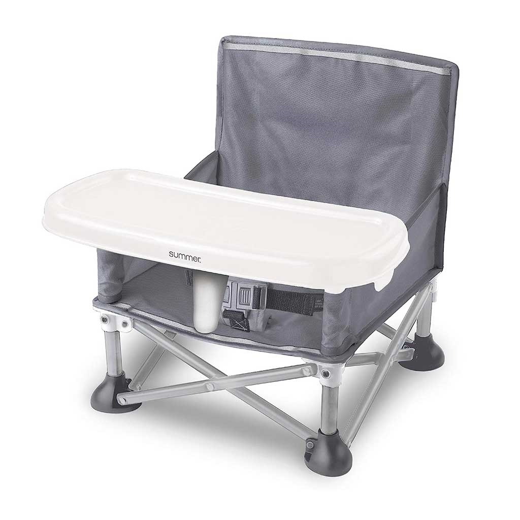Asiento portátil para bebés gris Pop 'N Sit Summer Infant
