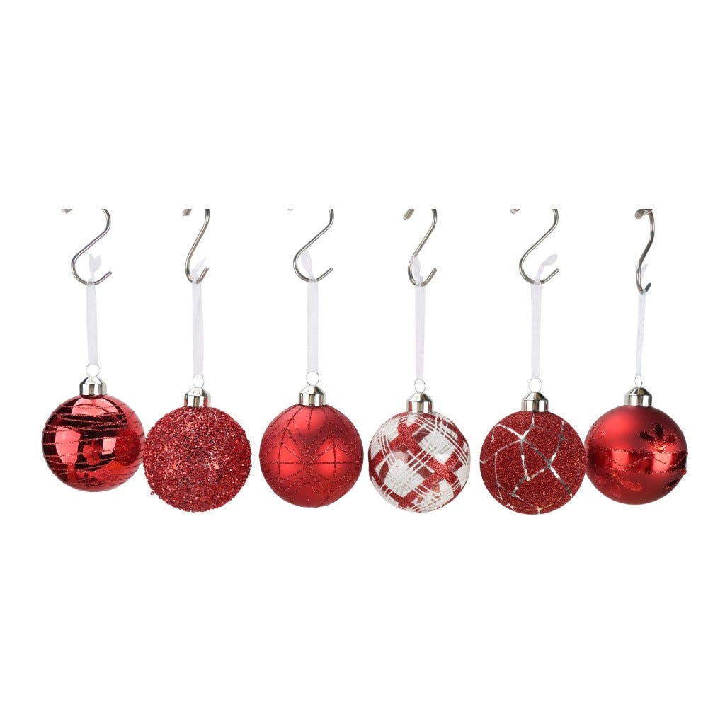Bambalina De Vidrio Rojo Surtido 8 Cm