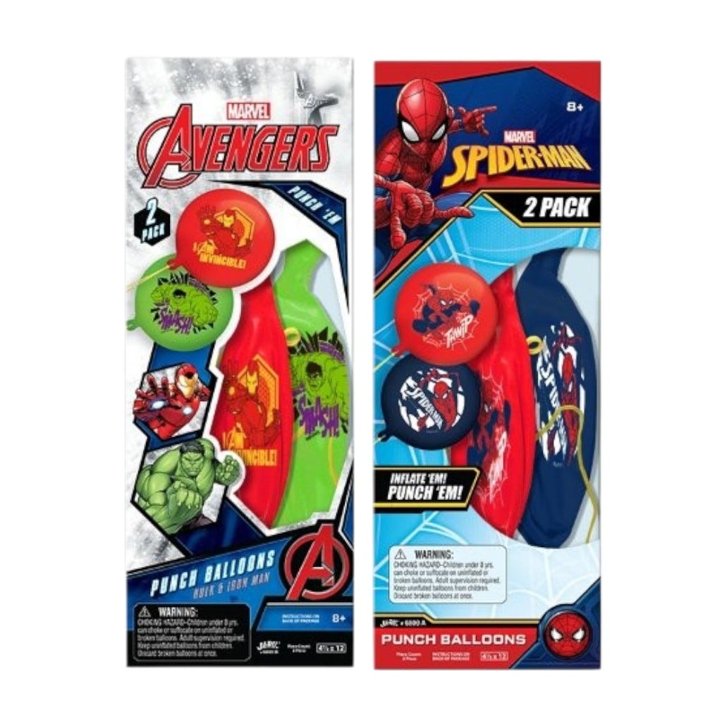 Globo Punch De Marvel Paquete De 2 Surtidos