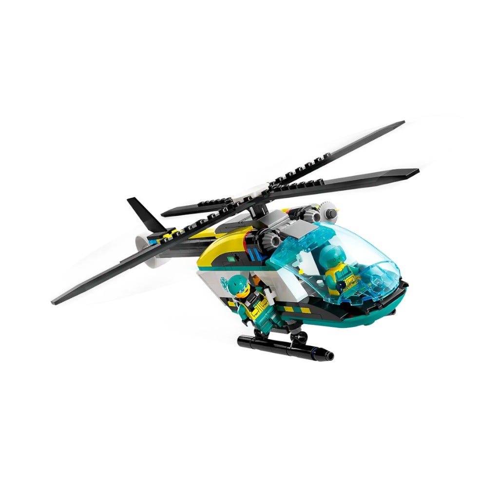 Bloques Lego Helicóptero De Rescate De Emergencia