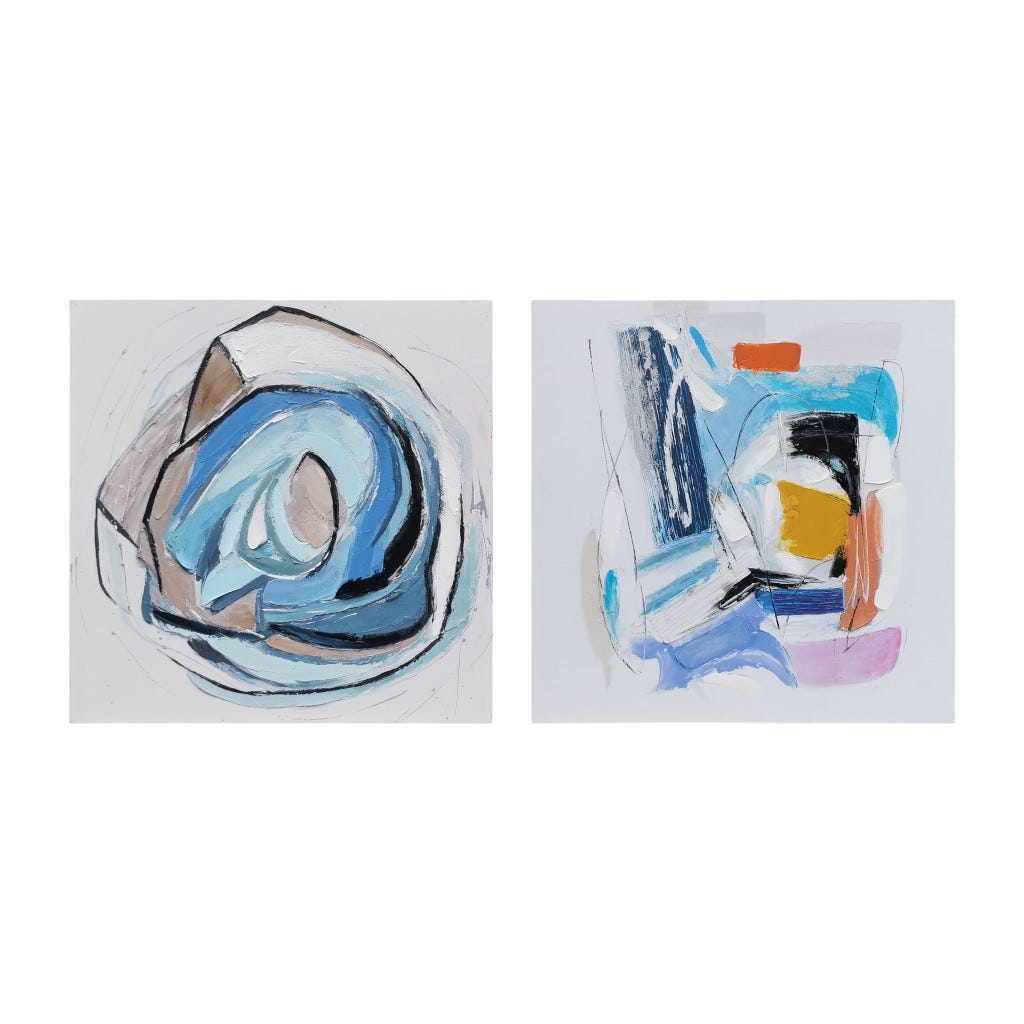 Cuadro Decorativo Abstracto Azul 100x4x100cm