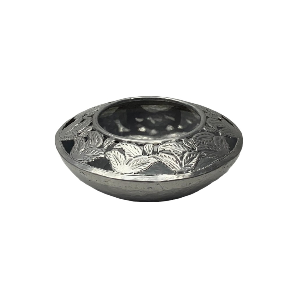 Cuenco Decorativo Plateado 28X10Cm