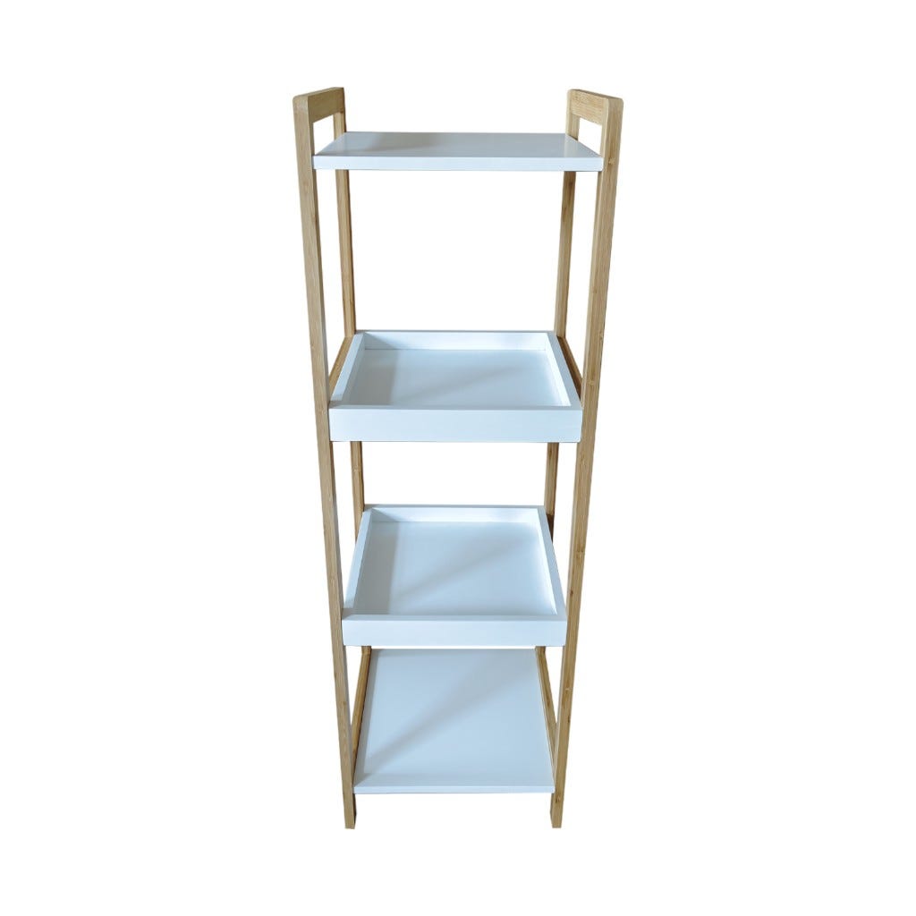 Estante De 4 Niveles Con Estructura De Madera
