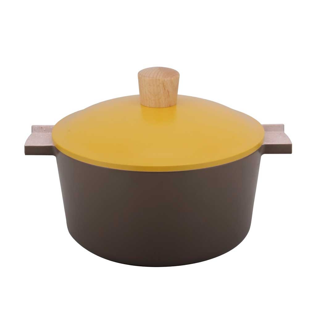 Sartén Marrón Con Tapa Amarilla 20Cm