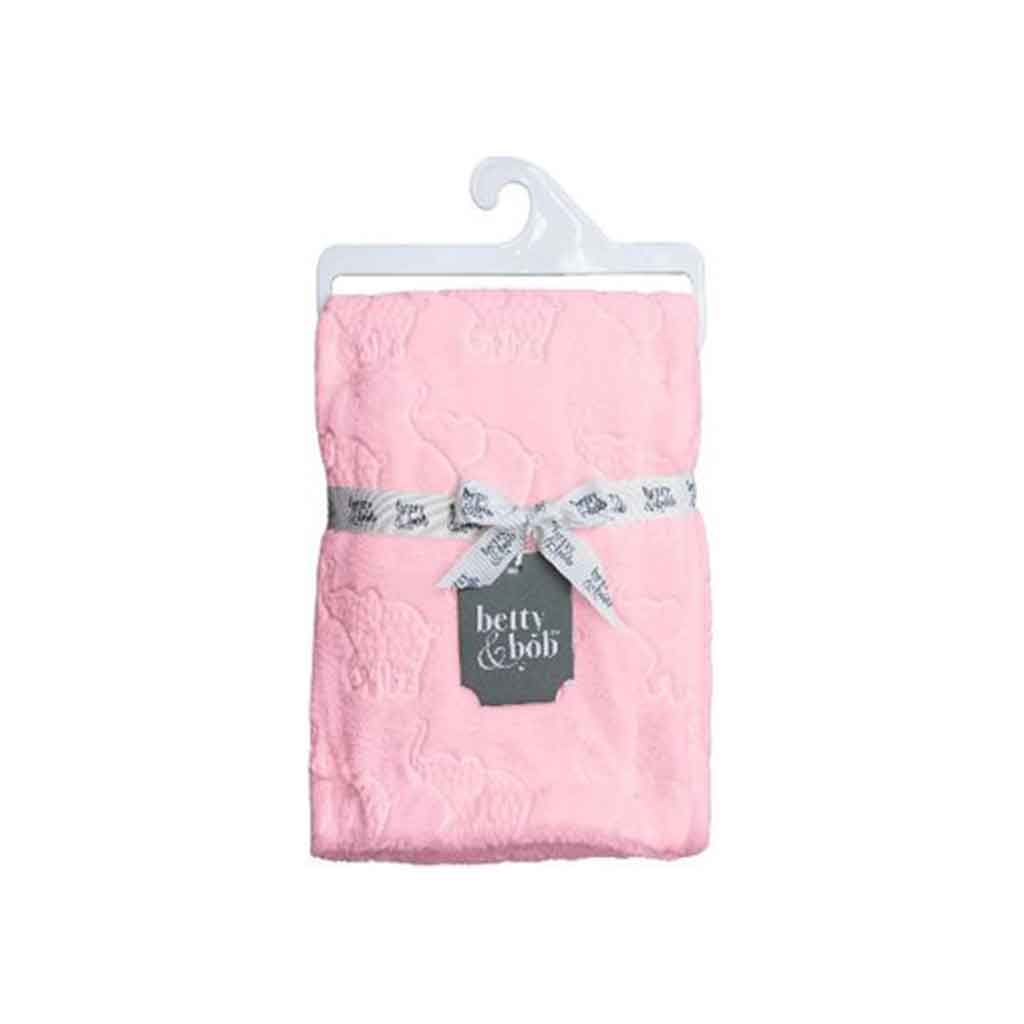 Manta Rosa Para Bebé 30X40Cm Con Diseños De Elefante