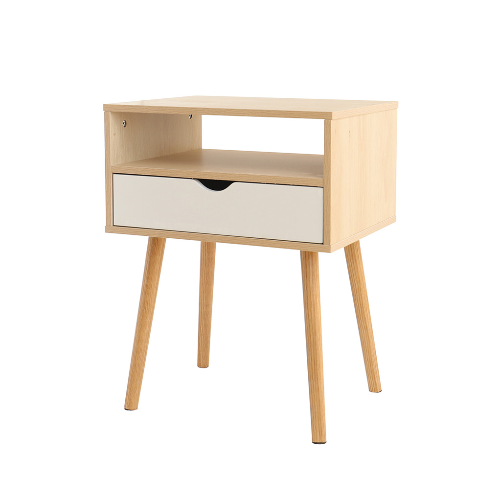 Mesa de noche nórdico con cajón