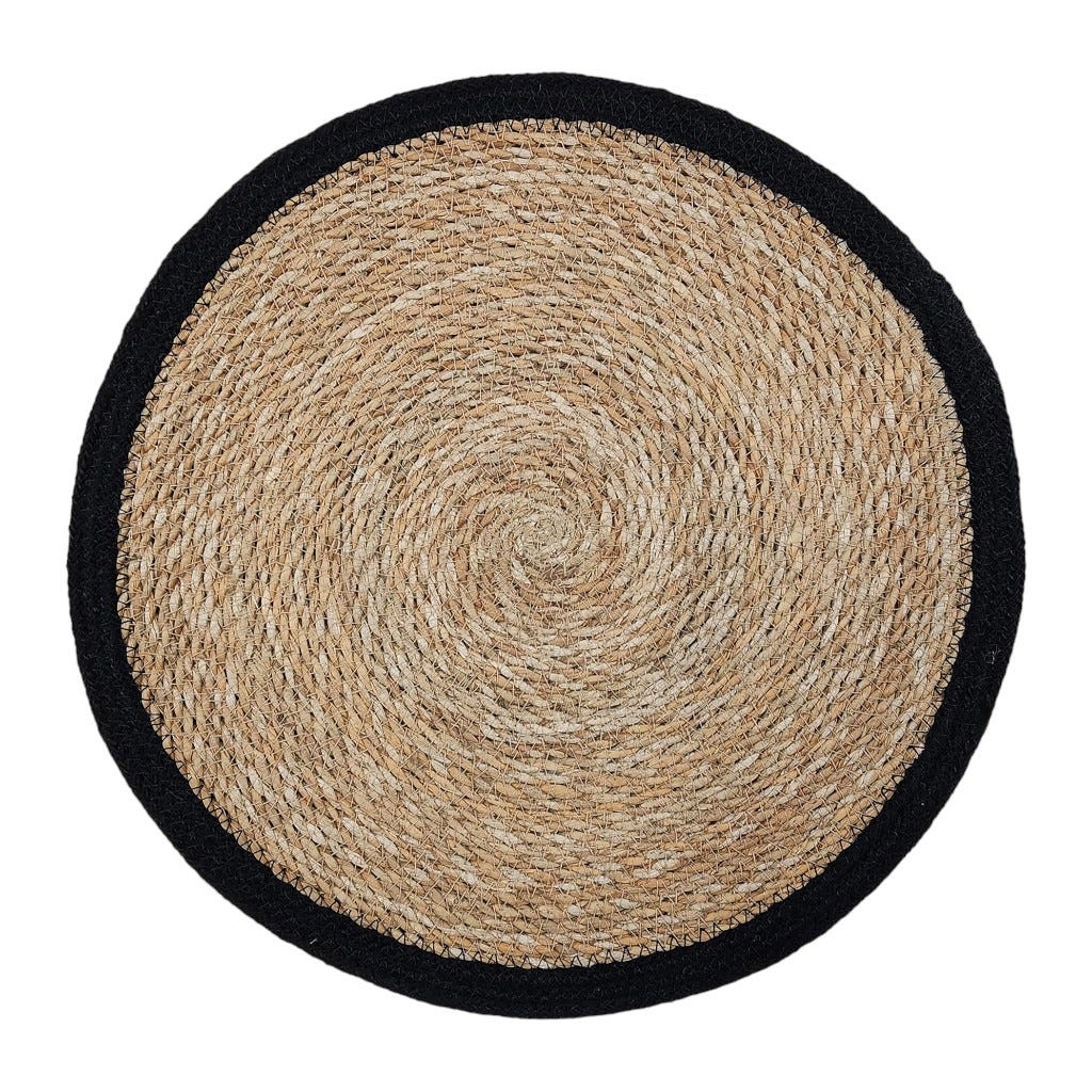 Individual Redondo Con Borde Negro 38Cm