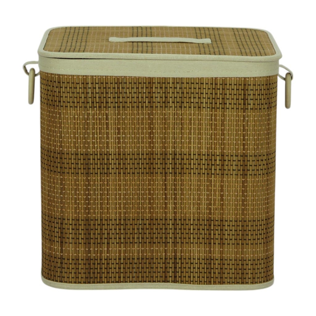 Cesta Para Ropa Marrón Y Beige 40X30X40Cm