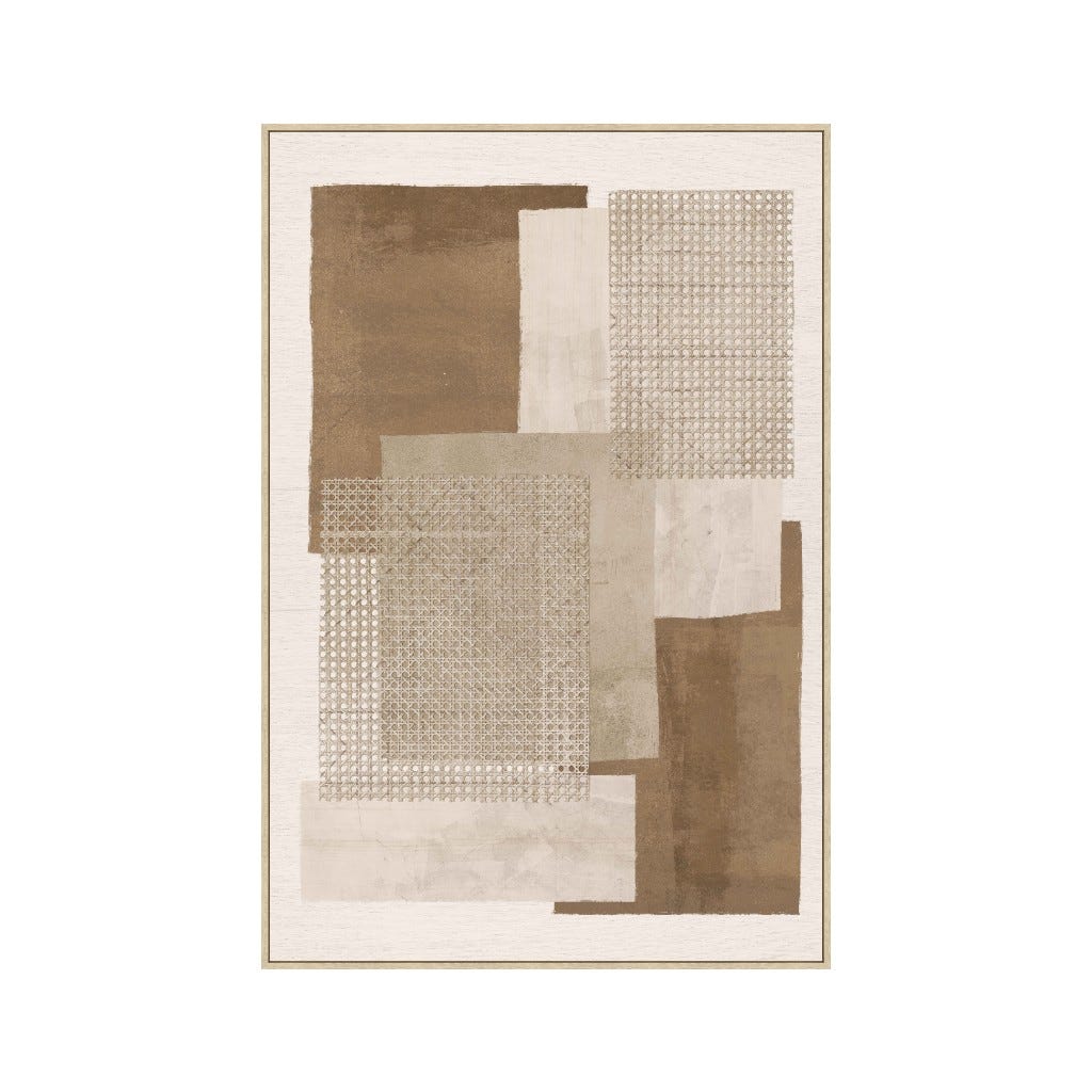 Cuadro Decorativo Abstracto Beige 83x4x123cm
