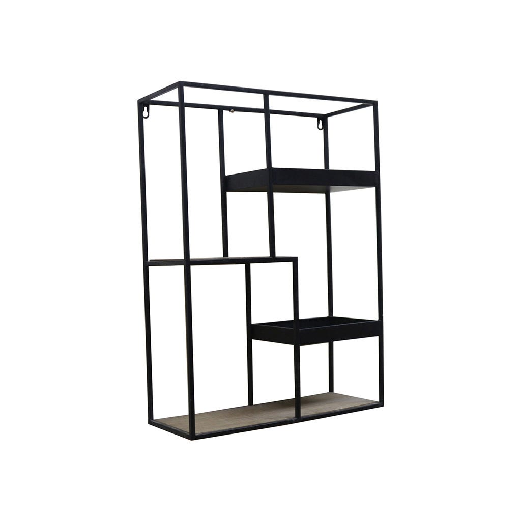 Estante Negro De Pared 45.5X15.5X61Cm