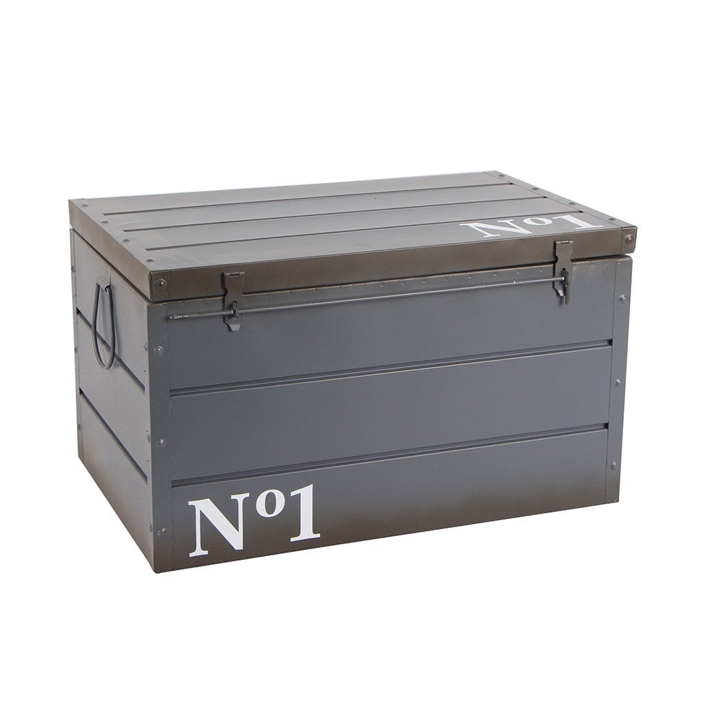 CAJA DE ALMACENAMIENTO GRIS 57X35.5X33CM