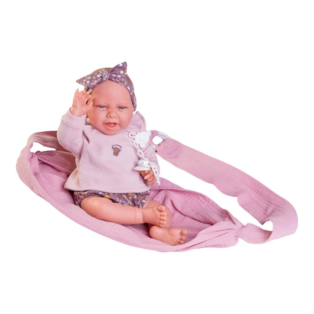 Muñeca Recién Nacida Carla Con Portabebés - Antonio Juan